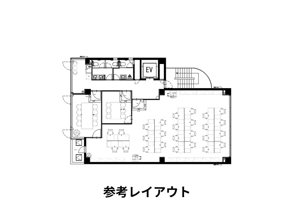 中央区入船のセットアップオフィス物件（新富町駅徒歩4分、約45坪）