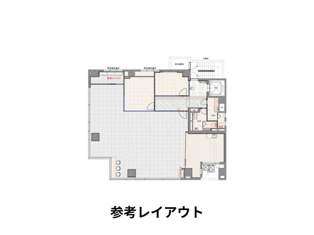 中央区新富のセットアップオフィス物件（新富町駅徒歩4分、約55坪）