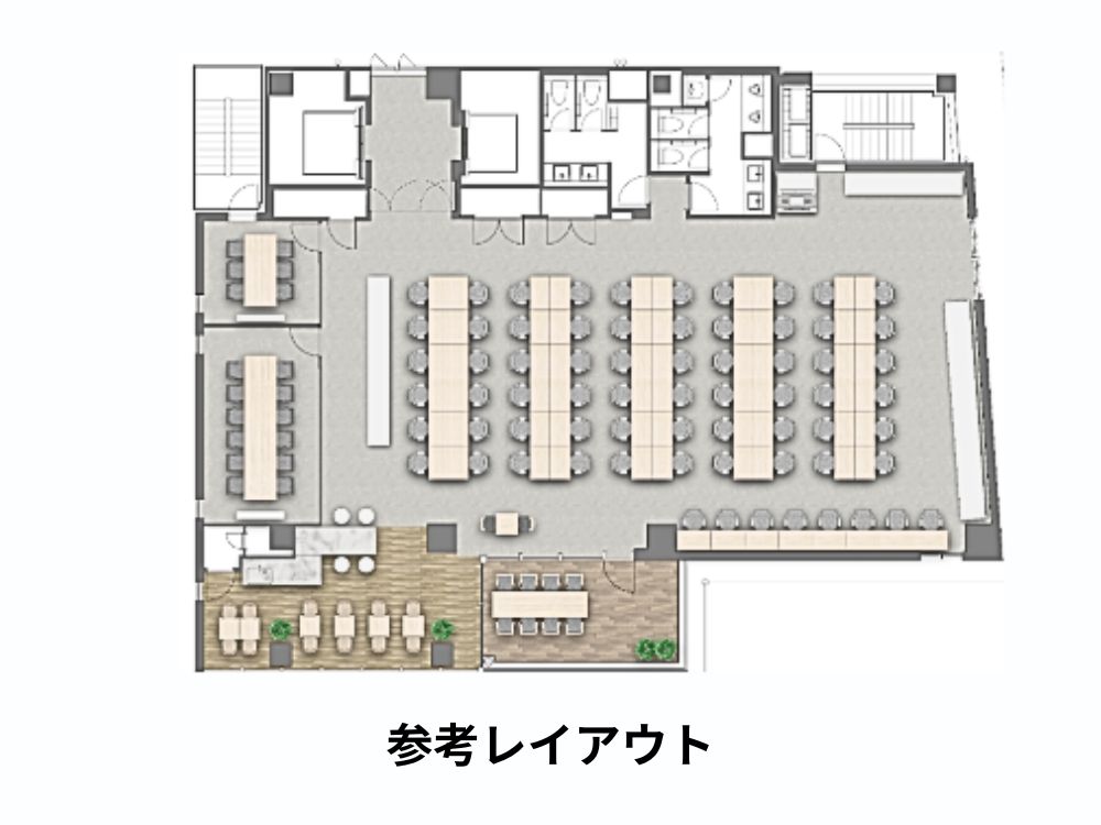 中央区八丁堀のフルセットアップオフィス物件（八丁堀駅徒歩1分、約100坪）