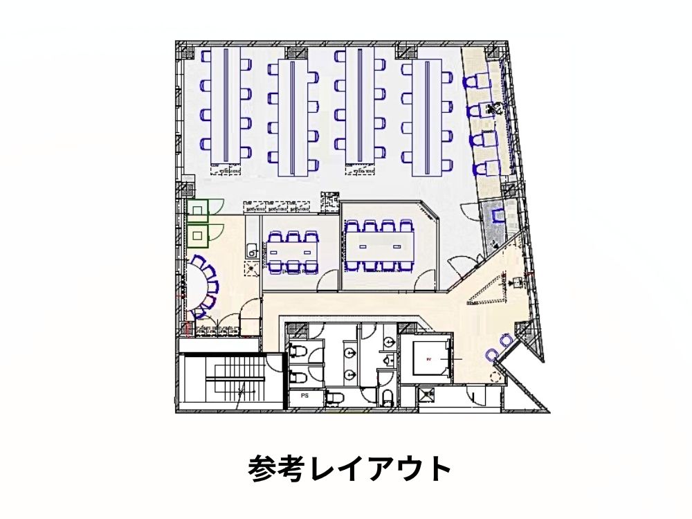 港区芝のフルセットアップオフィス物件（三田駅徒歩2分、約55坪）